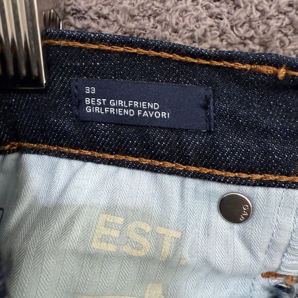 Gap Mid Rise Best Girlfriend Jeans Medium Indigo 33 - Picture 10 of 11